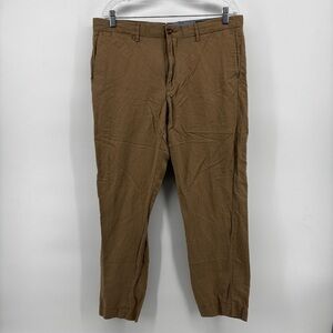 Polo Ralph Lauren Mens Tan Linen Blens Straight Fit Dress Pants‎ Size 34x30